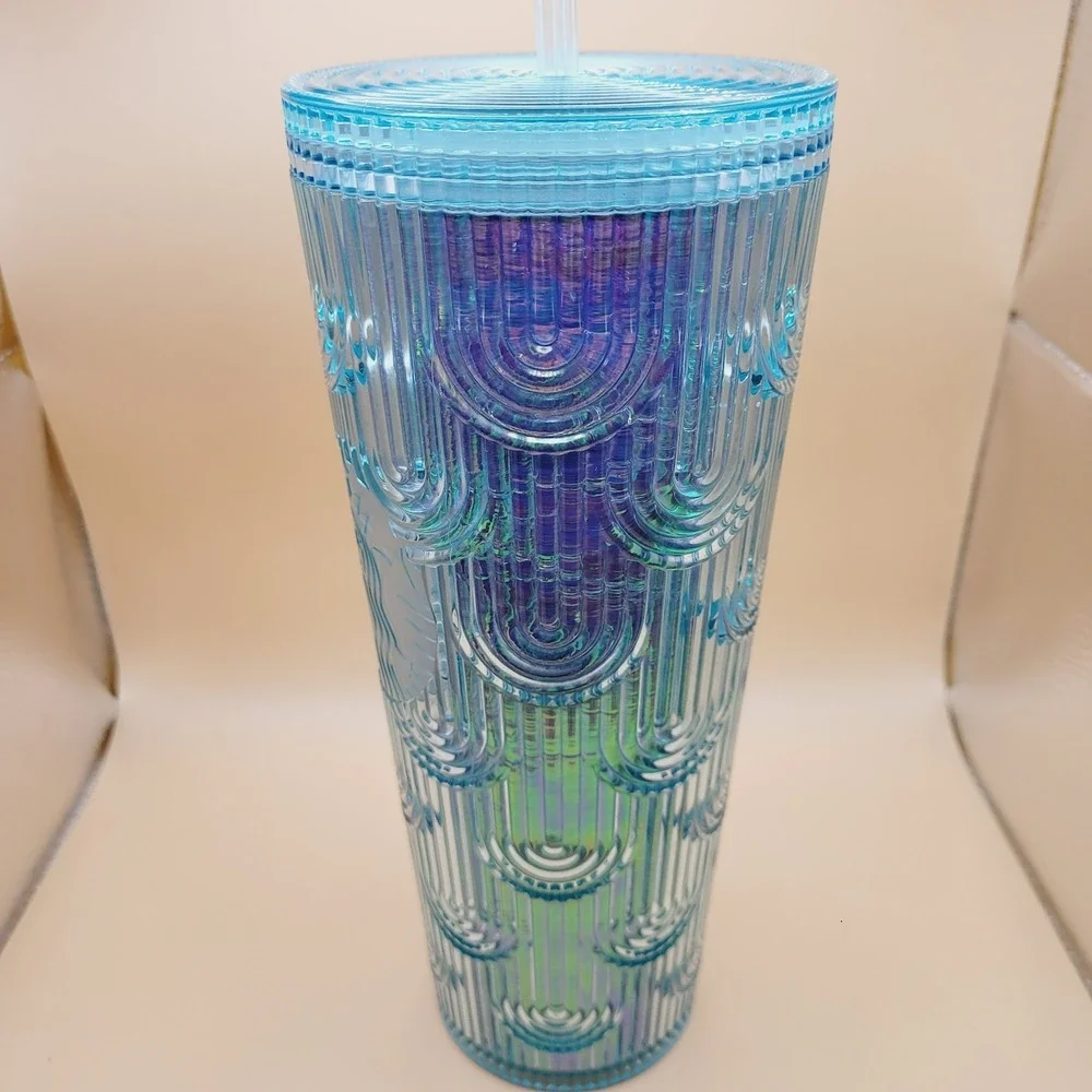 Starbucks Spring 2022 Mermaid Iridescent Holographic Wave Cold‎ Cup Tumbler 24oz
